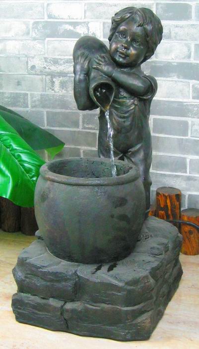 Boy and girl water feature