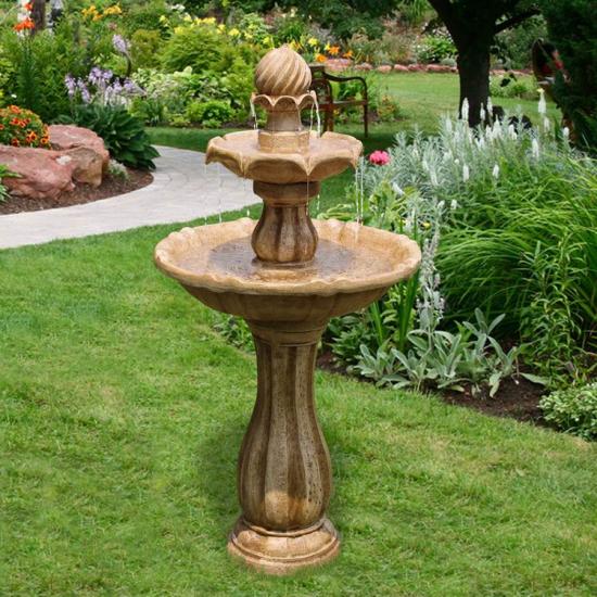 tiered water fountain outdoor