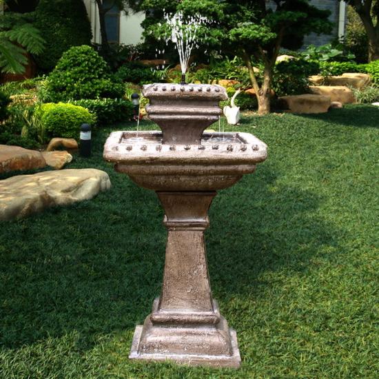 outdoor water fountain bird bath