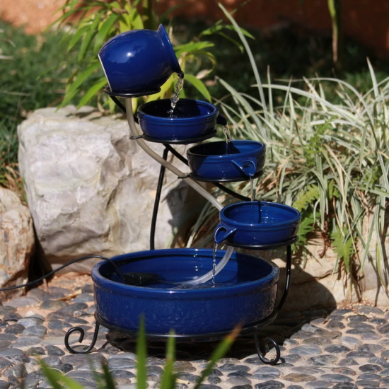 solar ceramic solar cascade fountain