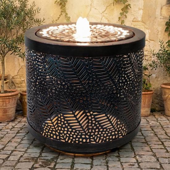 metal fountain feature