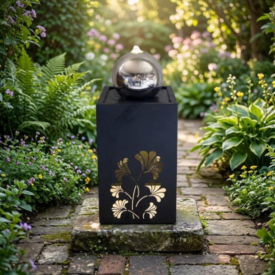 metal fountain feature